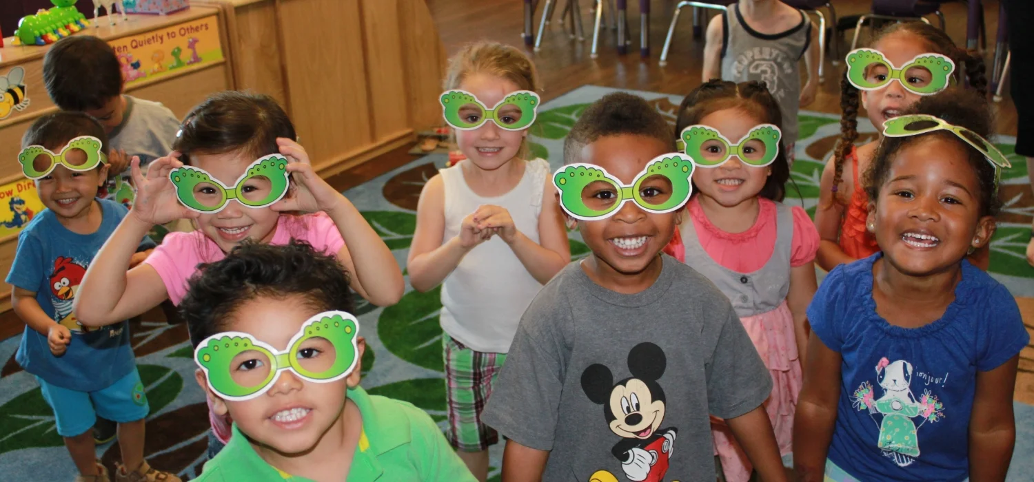 students wearing matching sunglasses